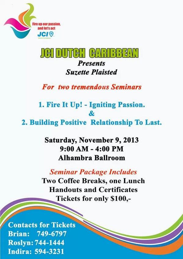 JCI DUTCH CARIBBEAN present two tremendous seminars