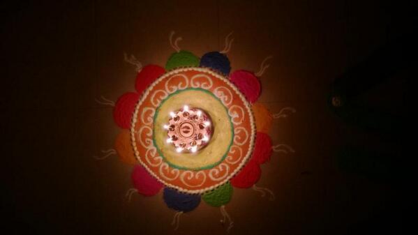 Nikhilramanath's tweet photo. #Rangoli #office #diwali http://t.co/XQZ2ShY9t2