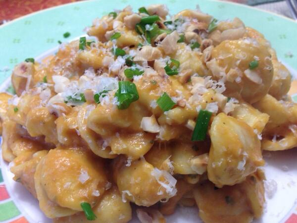 TonyMangia's tweet photo. @FairwayMarket's #Orecchiette w/ Creamy #Pumpkin Sauce & Hazelnuts. #PumpkinSunday #Autumn #homecooking #nofilter http://t.co/5KDnUoeigw