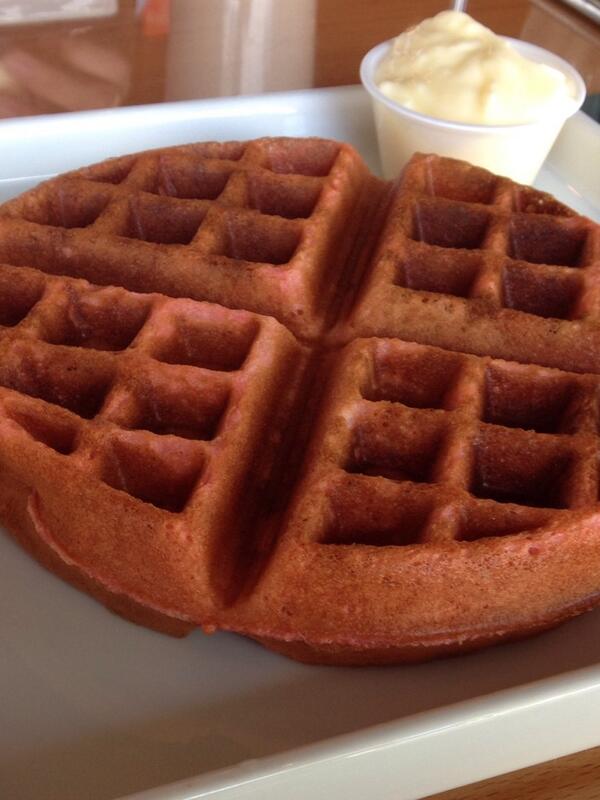 Did you know <a href="/PIZZA23OKC/">Pizza 23</a> in #Uptown has breakfast? Awesome special strawberry-flavored waffle w/ real butter for $4!
