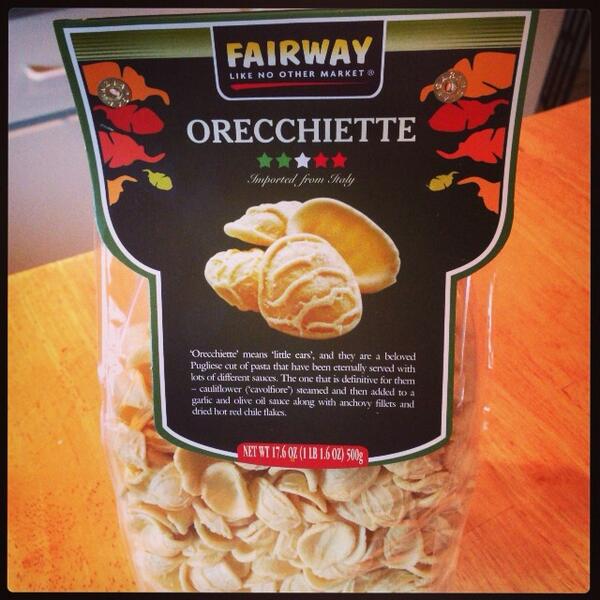 TonyMangia's tweet photo. Going with @FairwayMarket's #orecchiette for today's creamy pumpkin sauce. #Pumpkin #PumpkinSunday #Fall #Autumn http://t.co/Tlu9slElKV