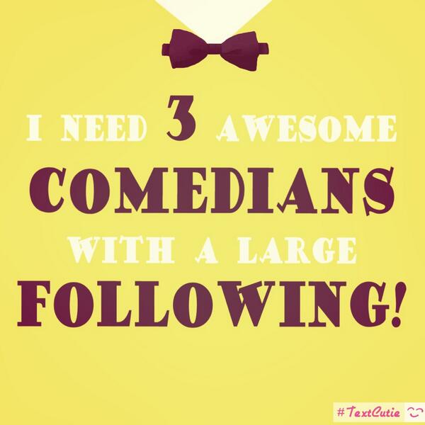 YbarraMn's tweet photo. We need 3 local comedians who r interested to opening 4 a National act!
Plz let me know if ur interested. ASAP/ RT http://t.co/ER9JXFuaBY