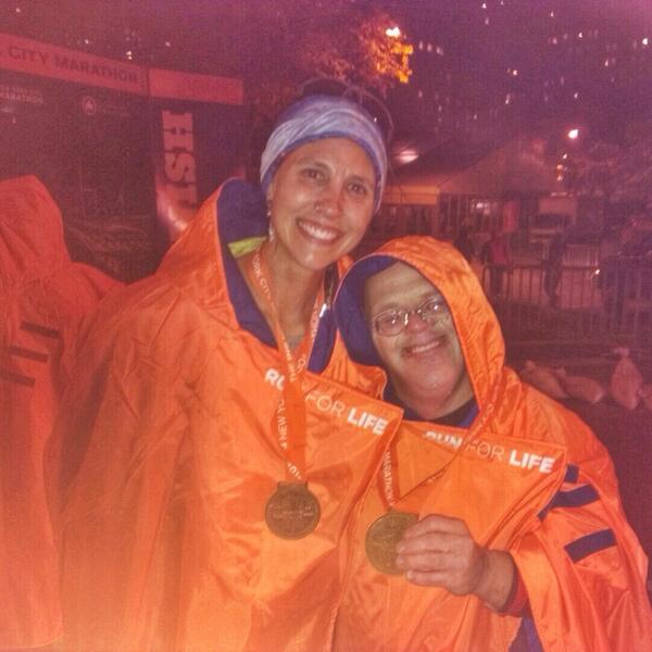 bestbuddies's tweet photo. The face of friendship &amp; victory. CONGRATS JIMMY, 1st person w/ Down Syndrome to finish #INGNYCM   #TeamJimmyJenson http://t.co/dwtrYhB3FL