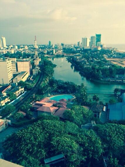 In Colombo on big mixed development job. My Site at far end of the water. Right side : Shangri La hotel site