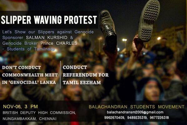Slipper Waving Protest   #TamilGenocide #DefeatCongress