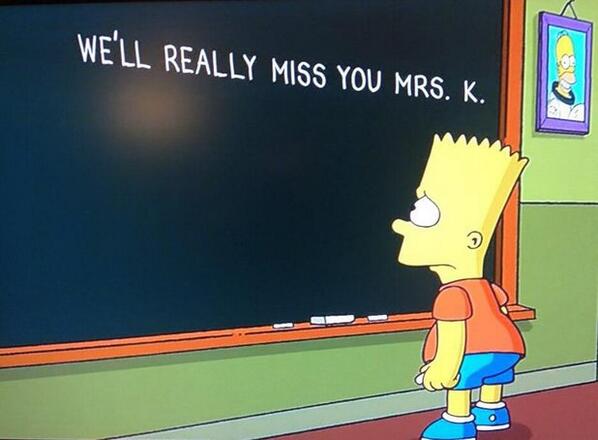 digitalspy's tweet photo. How touching is the tribute to Marcia Wallace on #TheSimpsons? It's beautiful. http://t.co/8bO8MM373k http://t.co/E0iUKIf8jJ
