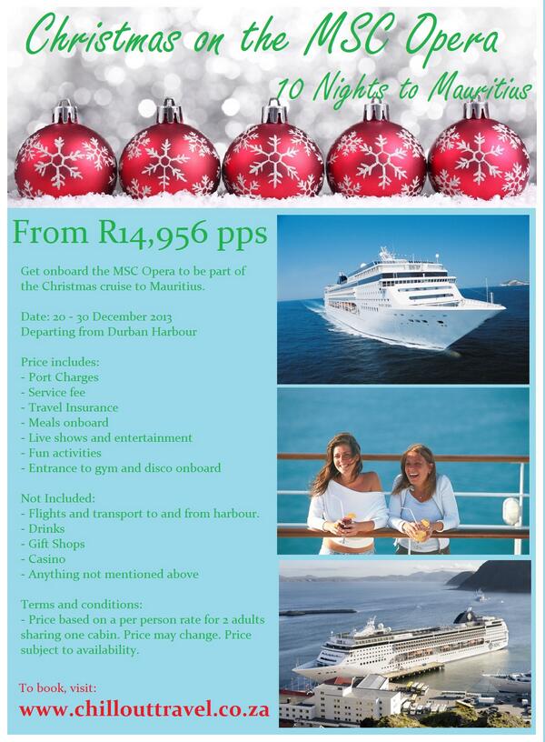 ChillOUTTravel1's tweet photo. Christmas Cruise on the MSC Opera. Visit http://t.co/71egnMoChW to book! http://t.co/hciUeAXzsz