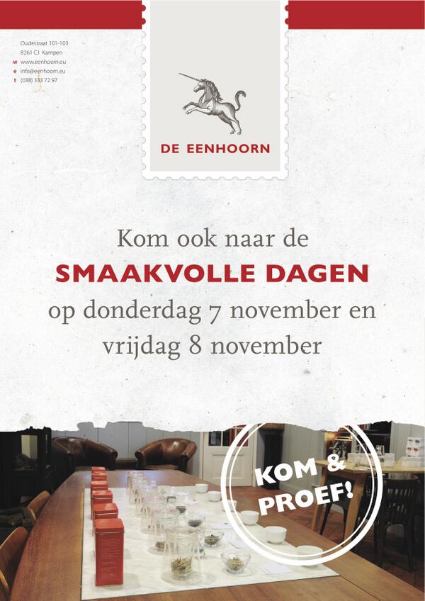 Smaakvolle dagen in Kampen. Op 5 en 6 november voor de detailhandel en 7 en 8 november voor de consument.