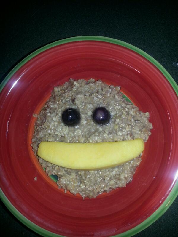 mojomarie's tweet photo. Super HAPPY OATMEAL AND DINO SLIPPERS!:) http://t.co/5CS3TEB2so