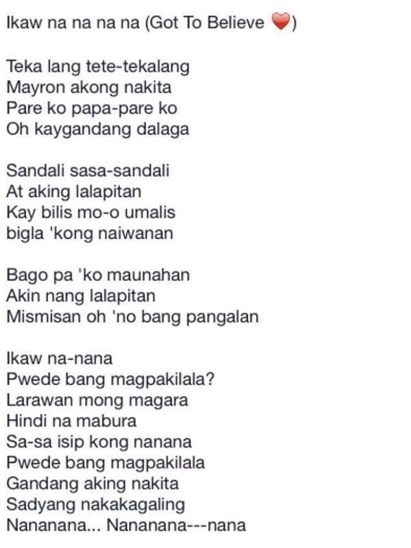 Chienna Filomeno on Twitter: "Want to sing along to "Ikaw Na Na Na Na