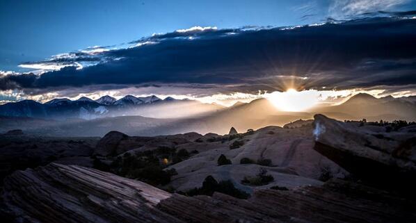 This photo, by Dave Cox, from our 2014 bike test in Moab, UT with <a href="/mountainmag/">Mountain Magazine</a>, sums up the weekend nicely: