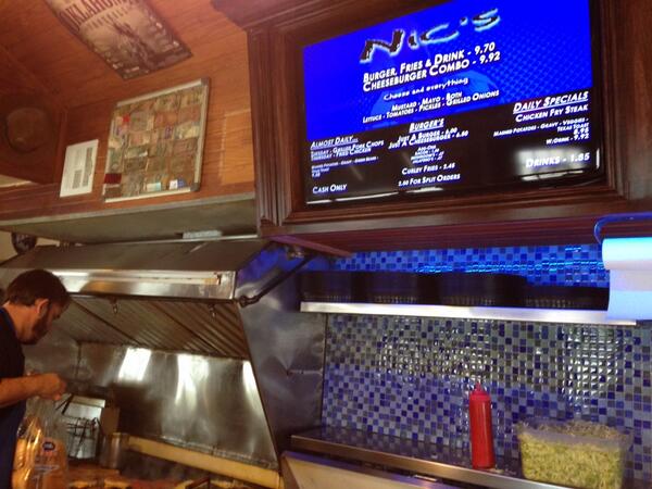 New digital menu boards at Nic's. Going all modern on us. Also, the Cheeseburger Combo went up about $1.25.