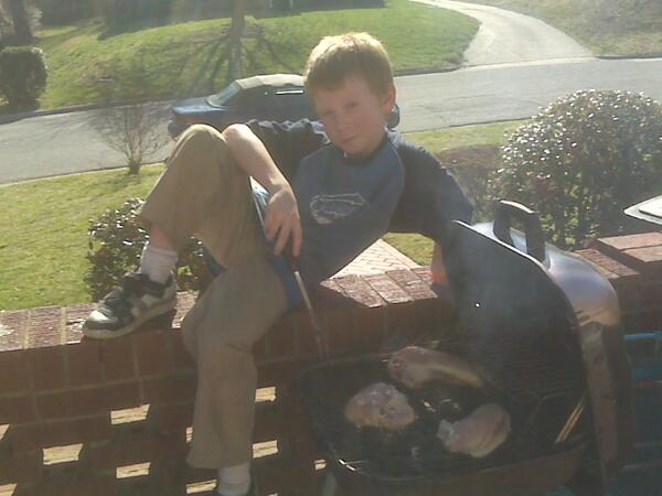 RealMikeBowers's tweet photo. "It's ok Dad, I got this".  LOL  Love my Little Man. @southernboy2000 http://t.co/N6jD4ZeZUx