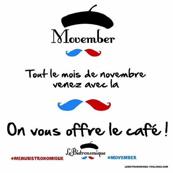 Quelle bonne idée ! RT '@Bistronomique: #MenuBistronomique #movember #moustache #LoveToulouse #We_Toulouse #Toulouse '