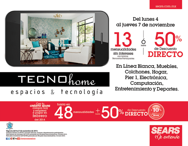 searsmexico's tweet photo. #Tecnohome: Línea blanca, muebles, colchones, Pier1, electrónica y más, con promociones que no puedes dejar pasar. http://t.co/r8jp9CJ2Mw