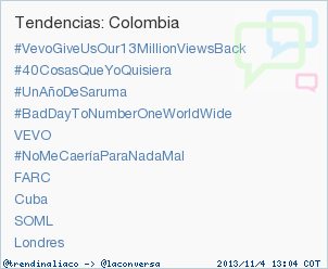 trendinaliaCO's tweet photo. #BadDayToNumberOneWorldWide acaba de convertirse en TT ocupando la 4ª posición en Colombia #trndnl http://t.co/qi83i90RZ8