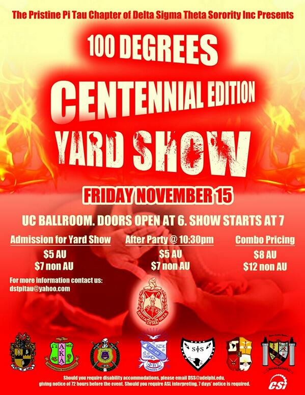 PiTauDeltas's tweet photo. Support our MGFC orgs on Nov 15th! Sigma Mu Alphas, @KaptivatingAKA  @SphiS_Amuka, @AdelphiLUL  &amp; @SLU_AlphaKappa http://t.co/Ckt1tYUaGE