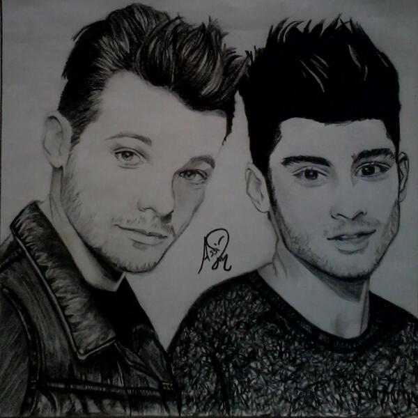Assia_Artist1's tweet image. @1DGPSOfficial please help me to win just RT my  drawing of  @Louis_Tomlinson and @zaynmalik  #1DDayFanArt