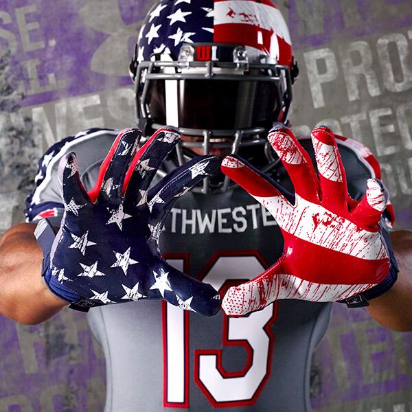 ESPNCFB's tweet photo. .@NUFBFamily will wear red, white and blue uniforms against @umichfootball on Nov.16. http://t.co/8OWUgf2Kxq http://t.co/WGshWa7moa