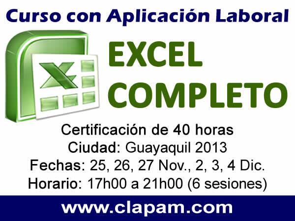 Clapam1's tweet photo. Curso EXCEL COMPLETO con Aplicación Laboral. http://t.co/y34Vowb02L