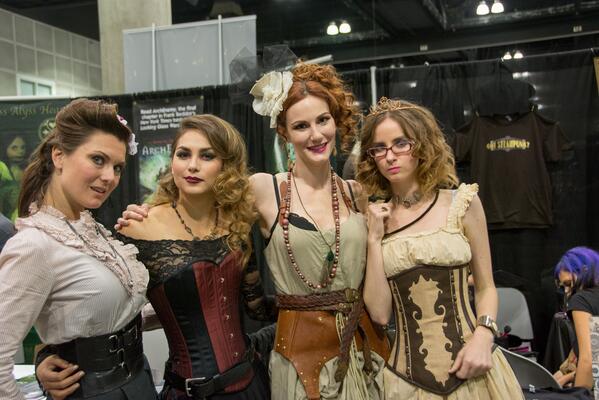 Treb's tweet photo. @Filmfreak86 @TinkerOfficial @StanLeeComikaze @Yippieskip @the_strix The ladies of Tinker Steampunk Web Series. http://t.co/1Kqkvo0ACN