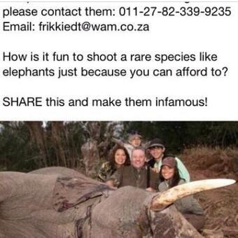 Please contact these people to let them know how you feel about them killing an endangered animal for