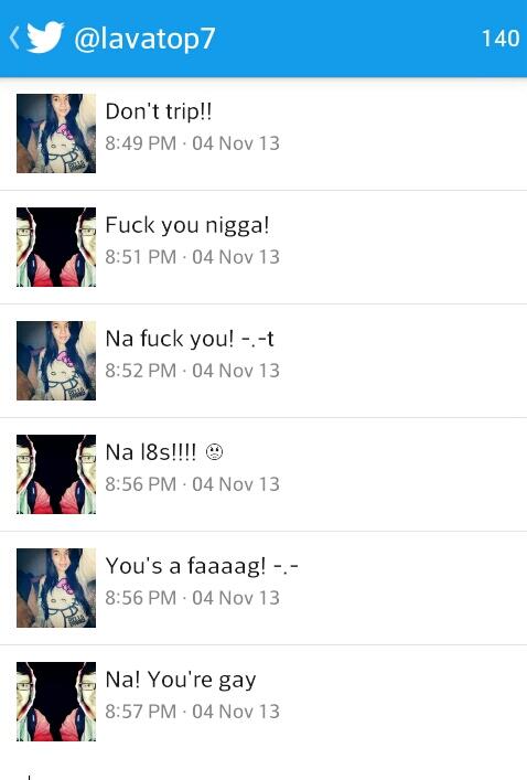 MsLucky_'s tweet photo. Our conversations ALWAYS ends like this -.- lol @lavatop7 http://t.co/BFQKp5VINh