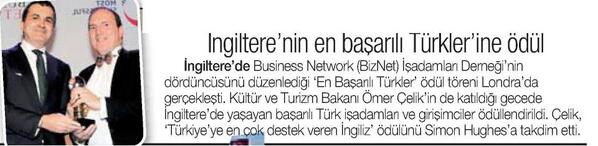 TCKulturTurizm's tweet photo. Bakan @omerrcelik'ten #İngiltere'nin en başarılı Türkler'ine ödül. @bugun /Sayfa 15 http://t.co/NwIC8Pw7wU