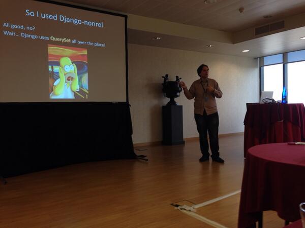 osuka's tweet image. The horrors faced by @urtzurd using django-nonrel #devcon2013