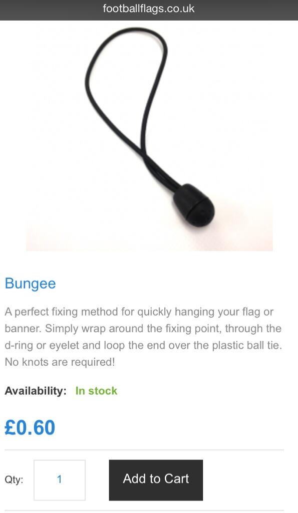FootballFlags's tweet image. #bungees now added to buy online. If you're thinking of buying a flag why not add some elastic bungees to your order