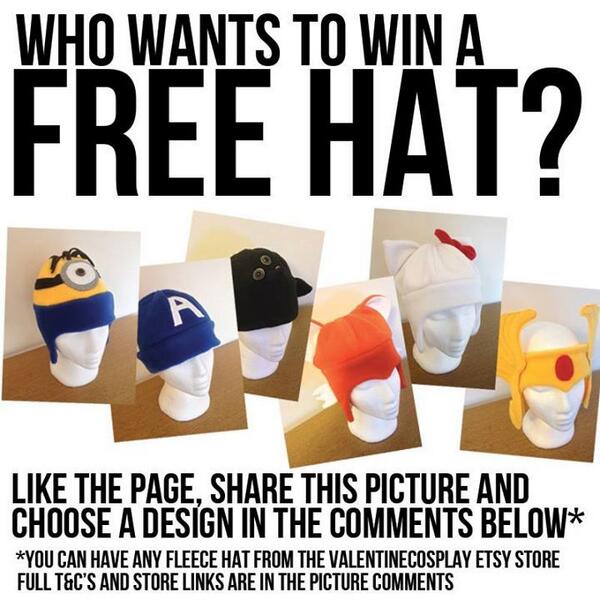 _andyvalentine's tweet photo. NEW COMPETITION TIME. I'm giving away one of the hats from our new store. Any hat you blummin' well want. A... http://t.co/01Poc2vc2G