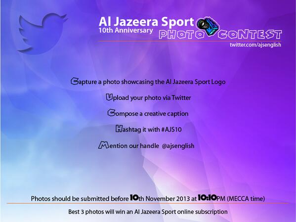 beINSPORTS_EN's tweet photo. Make use of tonight's matches, and be part of our Photo Competition #AJS10 http://t.co/rG3bLLyz8w