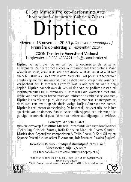 SurMundoCie's tweet image. 'Díptico' ; een tangodanseres  als eenzame kunstenares. Zij heeft succes in tangosalons. Waar is de artistieke drive?