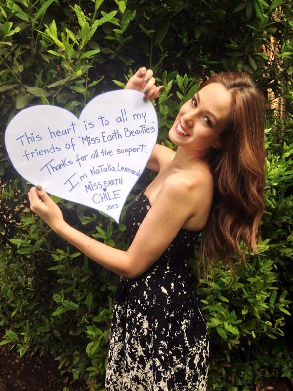 MsEarthBeauties's tweet photo. Greetings from Miss Earth Chile 2013 @missearthchile  thank you =)
#MissEarth2013 #missearthchile http://t.co/Y3gSn8z5T8