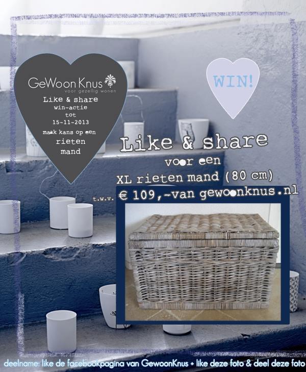 Wauw! Wij verloten onder al onze deel &amp; likers een schitterende rieten mand op 15 november! Doe nog snel mee dus! RT!