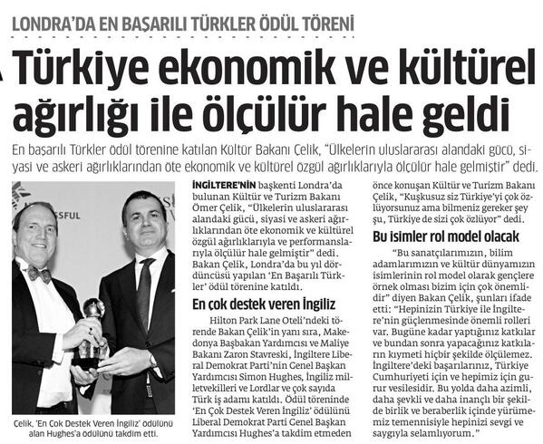 TCKulturTurizm's tweet photo. Bakan @omerrcelik: "Türkiye ekonomik ve kültürel ağırlığı ile ölçülür hale geldi." @stargazete /Sayfa 19 http://t.co/OHoke0QaQ3