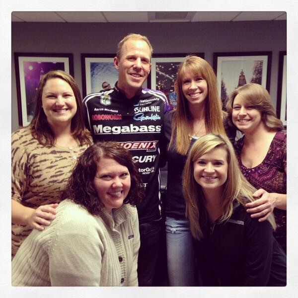 StellarJennifer's tweet photo. @AMartFishing stopped by the @BASS_nation office for a visit! He &amp; Lesley rock! cc: @twreed @HelenNorthcutt @ejhand http://t.co/PQfC64AMwr