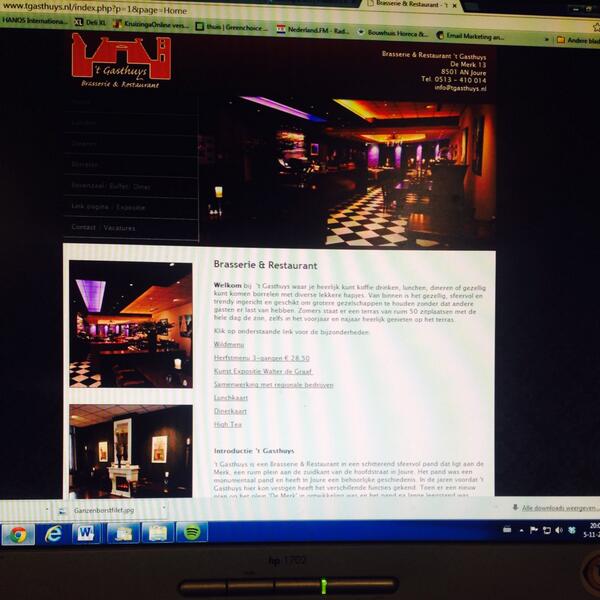 Het wildmenu staat online