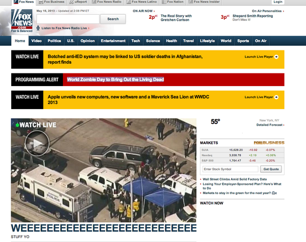 Foxnews site hacked: Weeeeeeeeee 