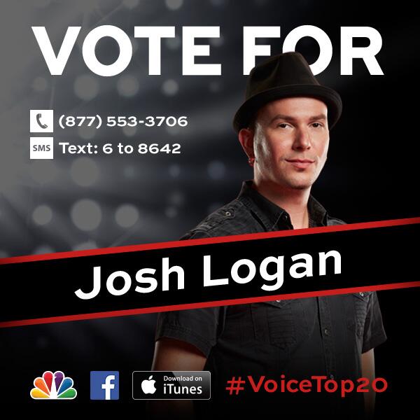 NBCTheVoice's tweet photo. Retweet if you’re voting for @Josh_Logan! #VoiceTop20 http://t.co/Ujej3qYjpt http://t.co/VT8pRMZtMn