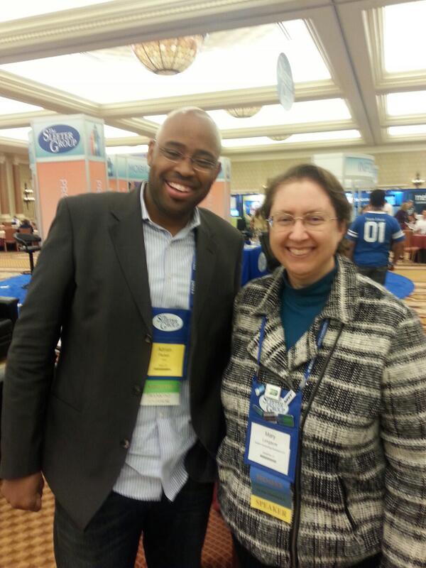 IntuitAccts's tweet photo. @adriandparker and @thinkx2 pause for a quick pic at #Solutions13 http://t.co/R7iq6PRhCw