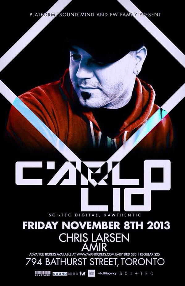 This Friday I'm spinning alongside Carlo Lio and Chris Larsen...