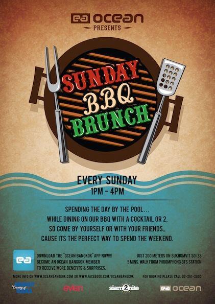 This Sunday, November 10, 2013.. Ocean Bangkok presents the launch of OCEAN BANGKOK SUNDAY BBQ BRUNCH BY THE POOL..