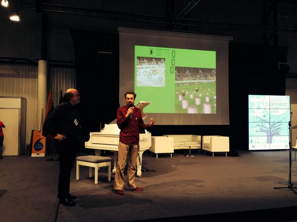FIcontent's tweet photo. Great talk on augmented reality: technologists and artists should work more together! #ictart #ICT2013 @ict2013eu http://t.co/yAyGJ6ruHb