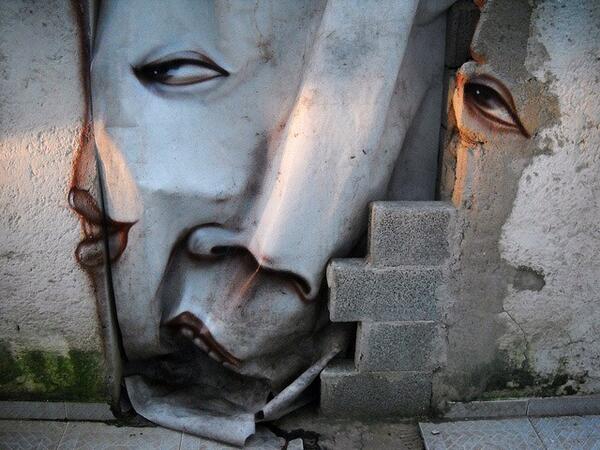 saatchi_gallery's tweet photo. We love Andre Muniz Gonzaga’s distorted street faces http://t.co/8q0Vd1oT6t
