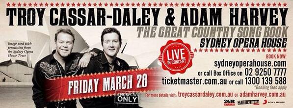 Richardm_jbaus's tweet photo. Just bought my tickets to see @adamharveymusic and @troycassardaley   At the Opera House in March . http://t.co/GL3uwwMvkv