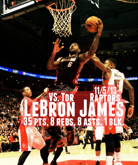 2Colegas's tweet image. LeBron James celebró su partido nº500 consecutivo anotando al menos 10 ptos con una gran actuación ante Toronto: