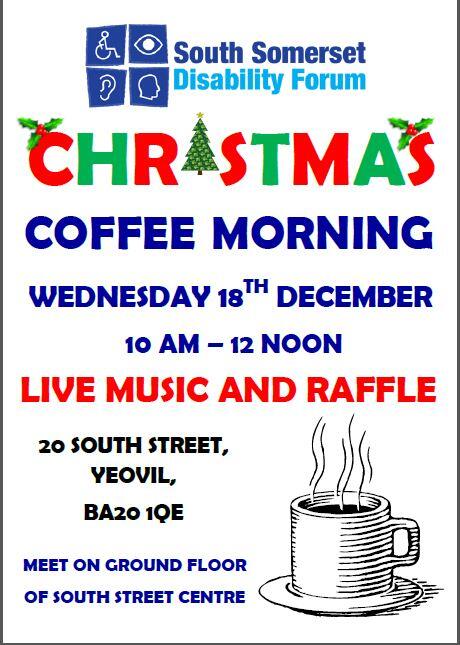 SSomDisForum's tweet photo. Keep the date. Wednesday 18 Dec at 10 am until 12 noon.  Live music, refreshments, raffle and jolly good company! http://t.co/Vc4LJi0ov6