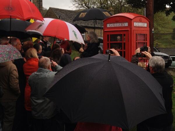 londonstereo's tweet photo. Dr May opening the Diableries exhibition in the phone box Gallery Settle! http://t.co/Dn9X0DjwfH