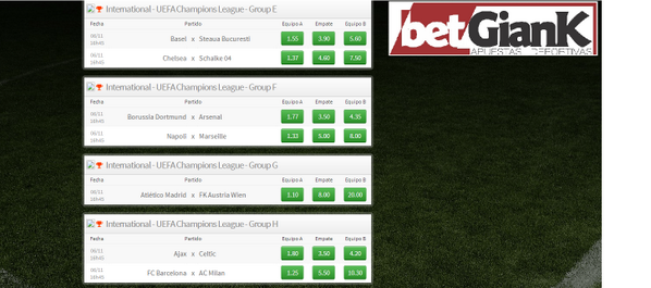 betgiank's tweet photo. Estos son los partidos de la Champions League para hoy eleji los equipos que mas te gusten y veni, es facil y rapido. http://t.co/ZJb5x8yKNC
